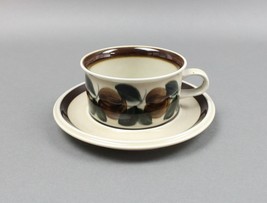 Arabia Finland Ruija Troubadour Flat Cup And Saucer Vintage Mid Century Modern - £37.52 GBP
