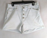 Vintage Jordache Women&#39;s White Button Fly Denim Booty Jean Shorts Size 1... - $16.48