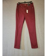 NWT Women&#39;s Express Maroon Skinny High Rise Soft Denim Jeans Size 6 - £19.82 GBP