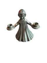 Vintage Figural Candle Holder 3.5&quot; Choir Girl/Boy In Gown Made In Italy 3.5” - £4.50 GBP