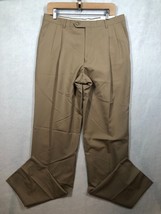 Hart Schaffner Marx 100% Worsted Wool Dress Pants Khaki Unhemmed Men&#39;s S... - $54.63 CAD