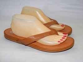 FitFlop GRACIE Women Size 11 M Tan Leather Flip Flop Sandals EO8-592 Shoes - £35.31 GBP