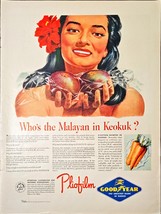 Hawaii Goodyear Pliofilm Malayan Keokuk Carrots 1943 Vintage Print Ad - $13.23 CAD