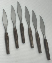 Lot of 6 Mode Danish Sheffield England Wood Handle Steak Knives vintage mcm - £10.47 GBP