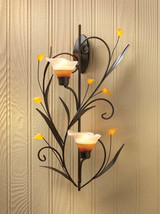 Amber Lilies Candle Wall Sconce - £44.21 GBP