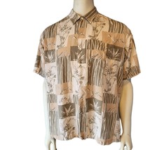 Tori Richard Boys Youth XL Hawaiian Camp Shirt Tan Beige Short Sleeve - £14.63 GBP