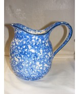 Vintage Pottery Stangl Blue Spongeware Town and Country 80 Oz Pitcher #2... - $1,115.49 MXN
