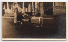 RPPC Two Handsome Men With Pedal Car Ready for Race c1910 Postcard E29 - $18.95