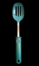 Vintage Ekco Slotted Cooking Spoon Green Nylon 12&quot; 400 Degree Max - $18.98