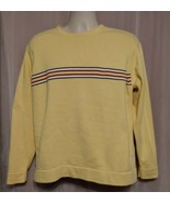 Vintage Tommy Hilfiger Cotton Crewneck Pullover Sweater Yellow w/Stripes... - £18.61 GBP