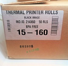 2 1/4&quot; x 60&#39; Thermal Paper Rolls (50 Rolls/Case) for Debit / Credit Card... - £23.73 GBP