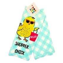 Shopper Chick Kitchen Towels 2-Pc Chicken PInk Bag Blue White Plaid Chec... - $14.19