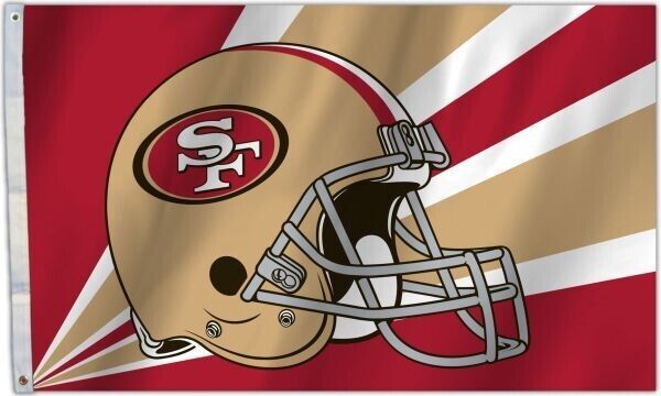 Vintage San Francisco 49ers Helmet Flag 3x5 FT NFL Licensed USA Seller