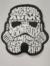 Trooper Helmet Made of Words Black and White Sticker Decal Cool Embellis... - $2.30