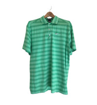 Nike Tiger Woods Collection Player Stripe Golf Polo Dri-Fit Green Large - £21.23 GBP