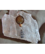 Yellow Aventurine &amp; Hamsa pendant. - $17.00