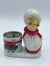 Vintage Jasco 1978 Christmas Luvkins Mrs. Claus Candle Holder Decor Porcelain - £14.34 GBP
