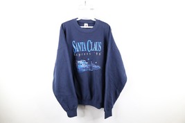 Vtg 90s Mens 2XL Faded Spell Out Santa Claus Express Christmas Sweatshirt USA - £42.73 GBP