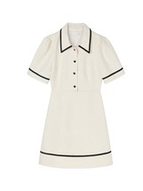 Summer Short Sleeve  Shirt Dress Women 2022 Fashion Preppy Style  Color Clash Mi - £127.80 GBP