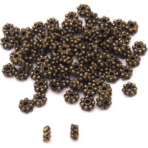 Bali Spacer Daisy Antique Gold Plated Beads 5mm 80Pcs Approx. - £5.41 GBP