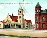 Vtg Postcard 1910 Presbyterian Church and YMCA Buildings Redlands, CA - £4.65 GBP