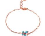 Galaxy Gold GG 14K Solid Rose Gold Natural Blue Topaz Butterfly Bracelet... - $795.95
