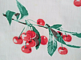 Charming Vintage 2pc Cherry Graphic Cotton Dresser Scarves or Table Mats - £14.15 GBP