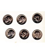 Roosevelt DImes coin (Lot Of 6 Roosevelt Dimes)1990 P, 1991 P, 1992 P, 1993 - £1.79 GBP