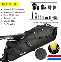 Rwalk Bike Saddle Bag Waterproof MTB Road Bicycle 13L Large Capacity Cycling Bag - £98.09 GBP