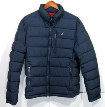 NEW Men&#39;s Nautica Stretch Quilted Puffer Jacket Water Wind Resistant Large Blue - £56.04 GBP