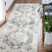 Jinchan Area Rug 2X6 Runner Rug Hallway Indoor Persian Rug Vintage Rug Grey - $33.96