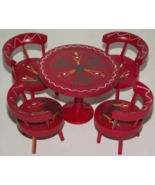 Fomerz Japan doll house furniture miniature red kitchen table &amp; chairs ~B - $10.00