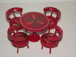 Fomerz Japan doll house furniture miniature red kitchen table &amp; chairs ~B - $10.00