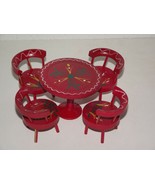 Fomerz Japan doll house furniture miniature red kitchen table &amp; chairs ~B - $13.72 CAD