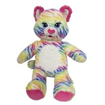 Build a Bear Rainbow Stripe Cat Tiger Plush Stuffed Animal 2017 - £13.78 GBP