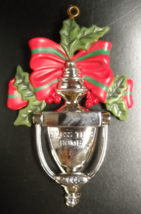 Lenox Christmas Ornament 2005 Bless This Home Doorknocker Silverplate Boxed - $14.99