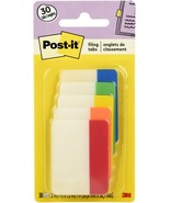 Post-it Tabs, 2 in, Solid, Assorted Colors, 6 Tabs/Color, 5 Colors, 30 T... - $7.99