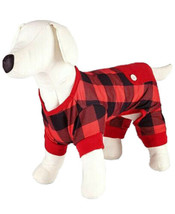 allbrand365 designer Matching Button Pet Pajamas Small Red Buffalo Check - £19.92 GBP