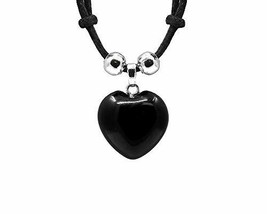 Heart Shaped Tumbled Healing Gemstone Crystal Pendant Adjustable Necklace - Wome - £12.42 GBP