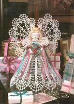 24 Christmas Past Centerpiece Angels Tree Ornaments Fans Crochet Thread Patterns - £11.05 GBP