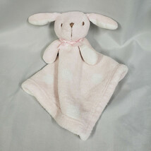 Blankets &amp; Beyond Pink White Polka Dot Spots Bunny Baby Security Blanket - £31.55 GBP