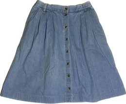 Gloria Vanderbilt Signature Label Denim Skirt Size 16 Knee Modest Missionary - £14.84 GBP