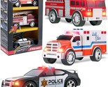 Liberty Imports 3-in-1 True Hero Emergency Rescue Vehicles Kids Toy Cars... - $45.99