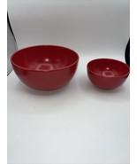 Dansk Red Tumbols Denmark Large &amp; Small Serving Mixing Bowl 9” &amp; 6” - $58.41