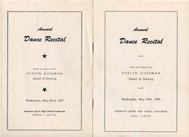 Evelyn Gussman School of Dancing Annual Recital Programs 1957 &amp; 1959 Sou... - £13.93 GBP