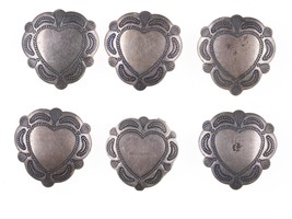 6 Vintage Southwestern Stamped Sterling  button covers - $94.05