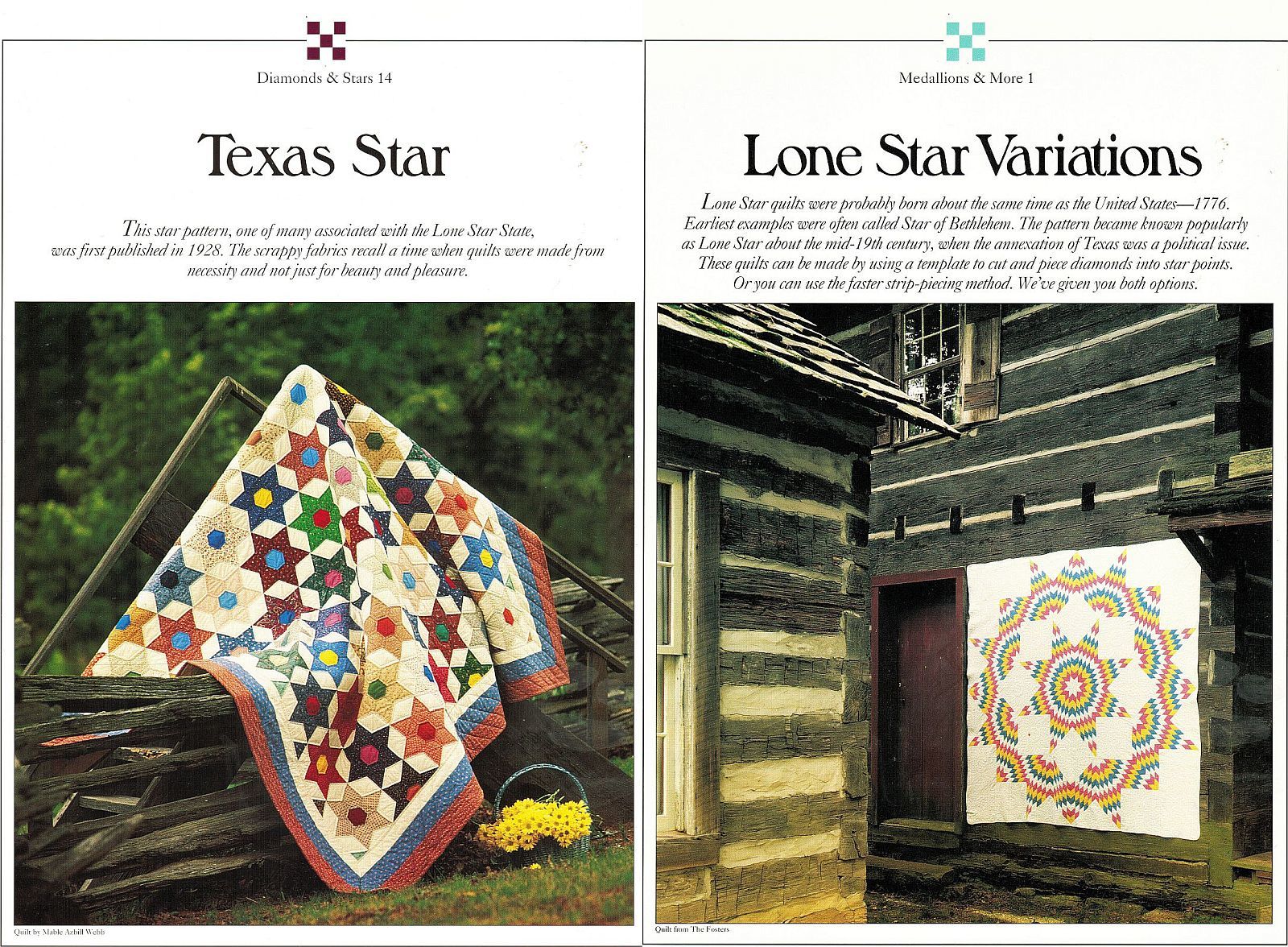 Primary image for 2x Best Loved Quilt Texas Star Lone Star Variations Flexible Template Patterns