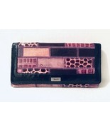 Renzo Costa Genuine Leather Card Holder Wallet Ostrich Embossed Purple - $49.49