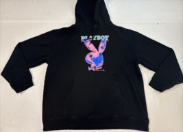 Playboy Hoodie Andy Warhol Bunny Black Hoodie Pink/Blue Bunny Size XL - $653.62 MXN