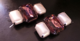 vintage Pearl &amp; Amethyst Hair Berets 1980&#39;s   VG+ - $185.08 MXN